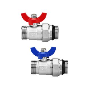 Комплект прямых шаровых кранов Varmega НР-НР с разъемным соединением для коллекторных групп